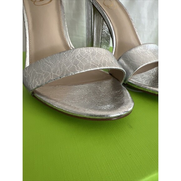 New Sam Edelman Silver Metallic Yaro Heels Size 8.5 - Picture 3 of 7